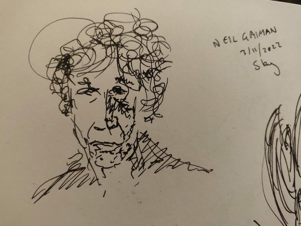 Sketch of Neil Gaiman